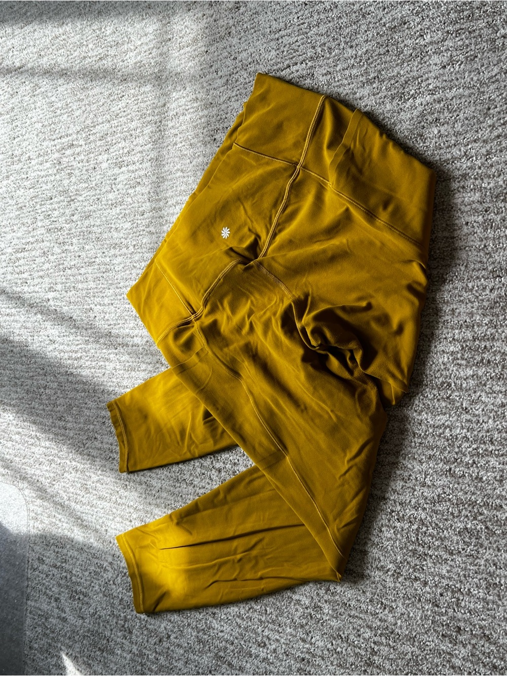 Athleta Salutation High-Waist Mustard Yellow Active Leggings
